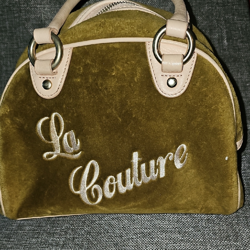 Juicy Couture Olive Velvet Satchel
